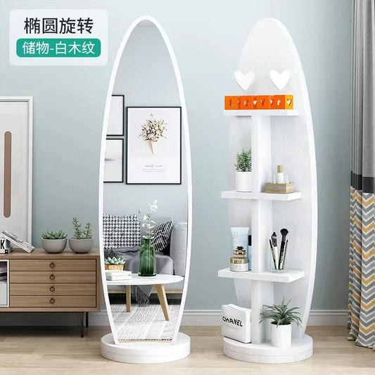 Standing Modern and Simple Oval 360° Rotating Storage Dressing